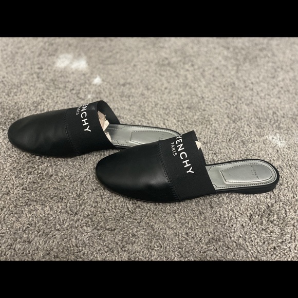 Givenchy Black Leather Logo Mule Slides 38 8 - Picture 3 of 3